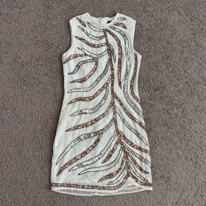 Marciano Cream Sequin Dress Womens XS